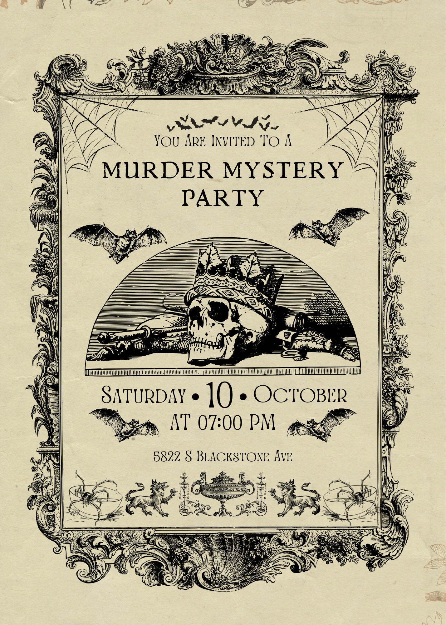 Original Mystery at Monster Mansion story invitation page 2